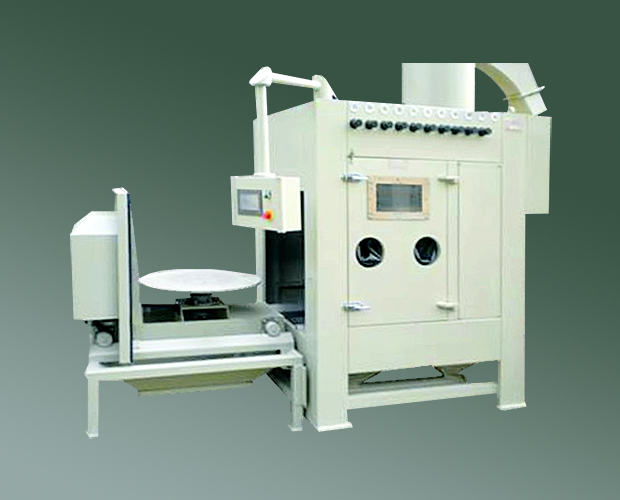 石英坩堝專用噴砂機，電動轉(zhuǎn)臺自動噴砂機